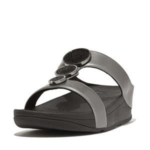 FitFlop Halo bead-circle metallic h-bar slides