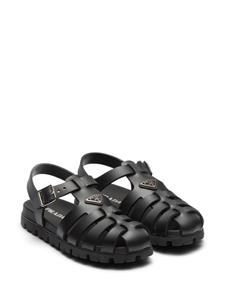 Prada Sandalen met logo - Zwart