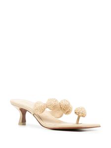 Cult Gaia Sarina raffia-appliqué sandals - Beige