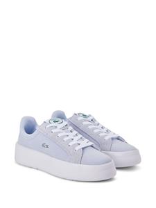 logo-embroidered lace-up sneakers - Blauw