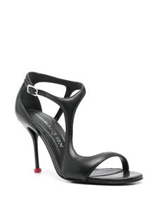 Alexander McQueen Harness 90mm leather sandals - Zwart