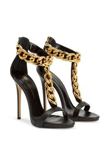 Giuseppe Zanotti Elsie chain leather sandals - Zwart