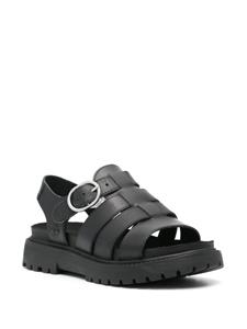 Timberland logo-debossed leather sandals - Zwart