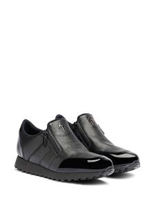 Giuseppe Zanotti Idle Run grained leather zip-up loafers - Zwart