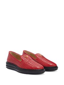 Giuseppe Zanotti Tim logo-lettering loafers - Rood