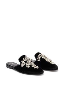 Giuseppe Zanotti Elsa crystal velvet mules - Zwart