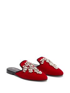 Giuseppe Zanotti Elsa crystal velvet mules - Rood