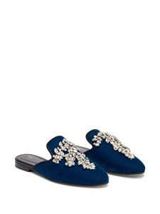 Giuseppe Zanotti Elsa crystal velvet mules - Blauw
