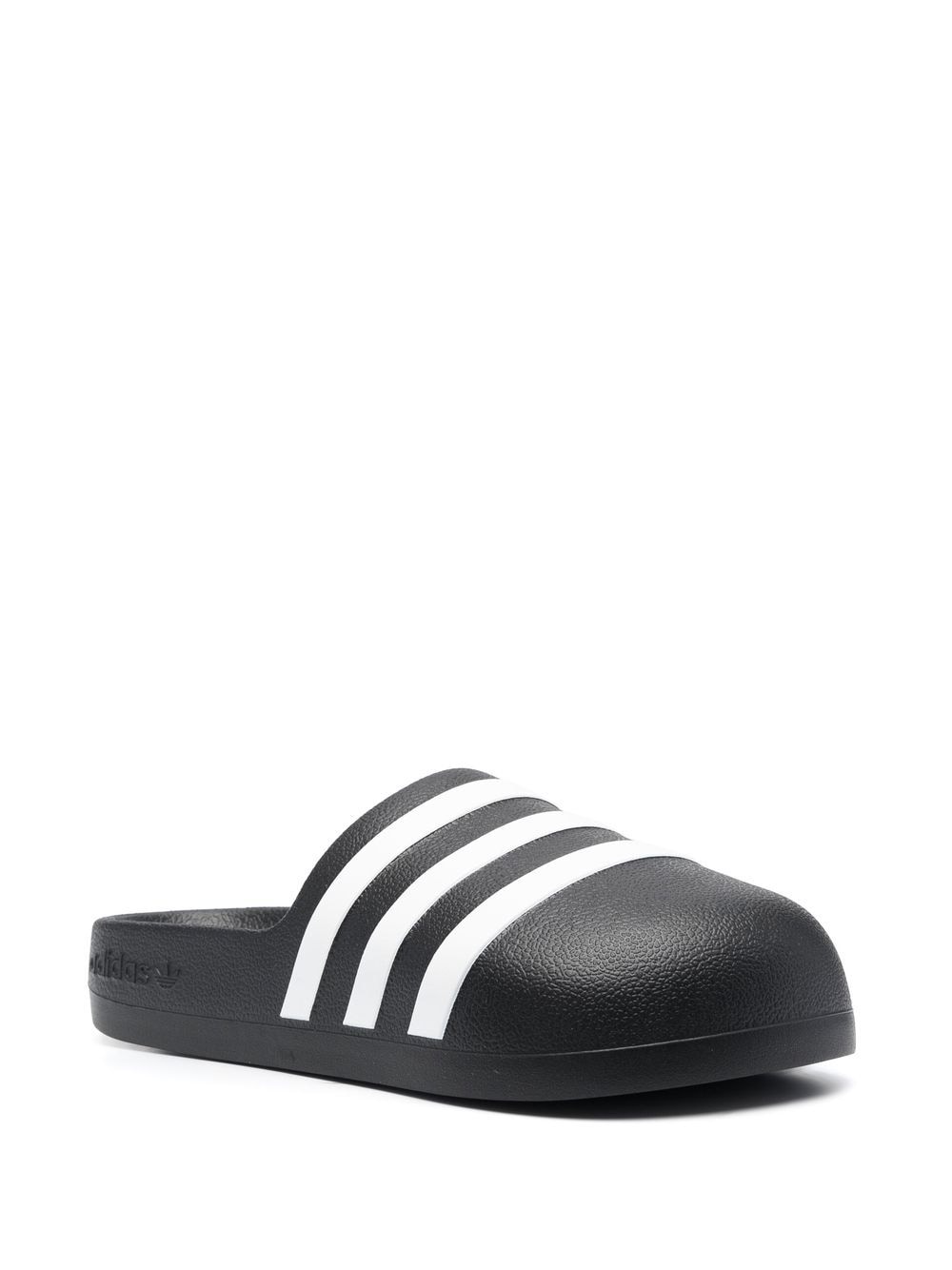 Adidas Gestreepte slippers - Zwart