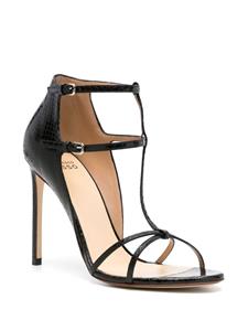 Francesco Russo 105mm snakeskin-effect sandals - Zwart