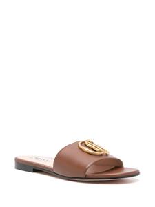 Bally Emblem-plaque leather slides - Bruin