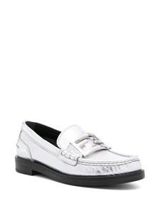 FENDI Baguette metallic leren loafers - Zilver