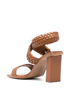 Schutz 95mm braided leather sandals - Bruin