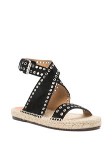 ISABEL MARANT eyelet-detailing suede espadrilles - Zwart