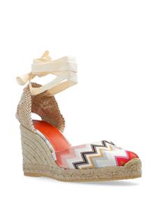 Missoni 100mm chevron-print wedge espadrilles - Wit