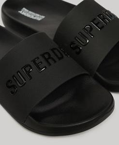 Superdry Vrouwen Vegan Badslippers met Logo Zwart