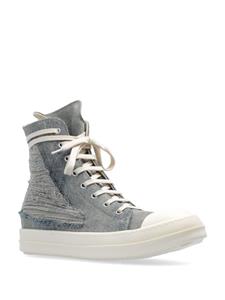 Rick Owens DRKSHDW ripped-detail lace-up sneakers - Blauw