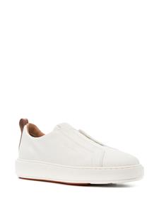 Santoni Leren sneakers met logoprint - Wit