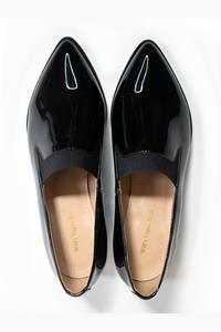 Will's Vegan Store Damen vegan Derby Loafer Lack Schwarz