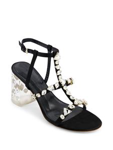 Giambattista Valli Diamond Dip satijnen sandalen - Zwart