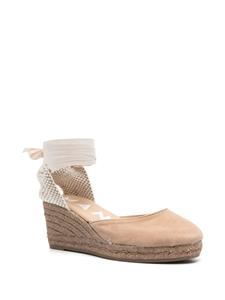 Manebi Hamptons 75 mm espadrilles met sleehak - Beige