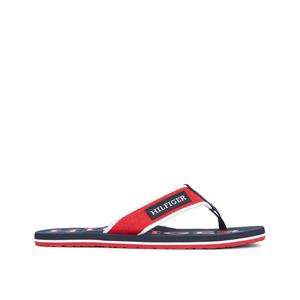 Tommy Hilfiger Zehentrenner "PATCH HILFIGER BEACH SANDAL", Sommerschuh, Schlappen, Poolslides, Badeschuh, mit Logoschriftzug