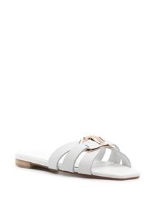 TWINSET Oval T slippers met plakkaat - Wit
