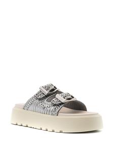 Casadei Birky Ale slippers met plateauzool - Zilver