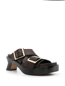 LOEWE 70mm buckled leather mules - Bruin