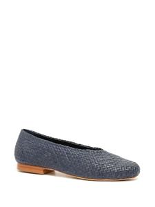 Sarah Chofakian William leather ballerina shoes - Blauw