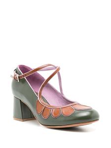 Sarah Chofakian Belis pumps met colourblock - Groen