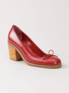 Sarah Chofakian pumps met chunky hak - Rood