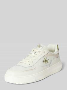 Calvin Klein Jeans Leren sneakers met labeldetail, model 'CHUNKY CUPSOLE MIX IN MET'