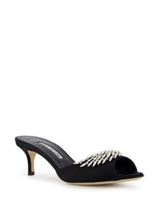 Manolo Blahnik Fabio 50mm crystal-embellished mules - Zwart