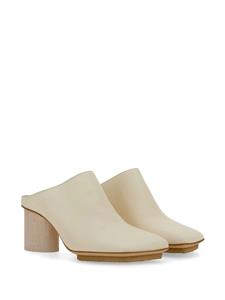Uma Wang square-toe leather mules - Beige