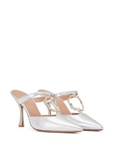 Malone Souliers embellished leather mules - Zilver