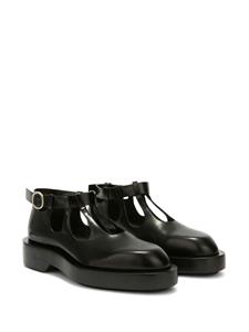 Jil Sander Leren loafers met gesp - Zwart