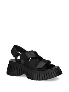 Camper BCN platform touch-strap sandals - Zwart