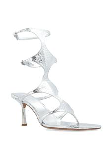 Paris Texas Uma 75mm python-effect gladiator sandals - Zilver