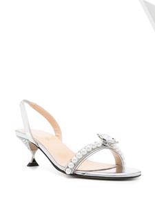 MACH & MACH Diamond Of Elizabeth 55 mm metallic sandalen - Zilver