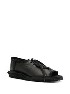 Yohji Yamamoto lace-up leather sandals - Zwart