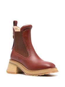 Moncler Gigi 70mm leather Chelsea boots - Bruin