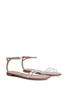 Giuseppe Zanotti Sandalen verfraaid met kristallen - Zilver