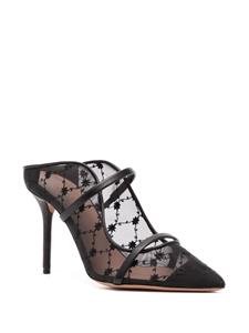 Malone Souliers Maureen 85mm floral-embroidered pumps - Zwart