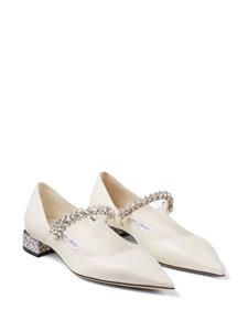 Jimmy Choo Bing crystal-strap ballerina shoes - Wit