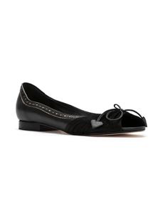 Sarah Chofakian bow leather ballerinas - Zwart