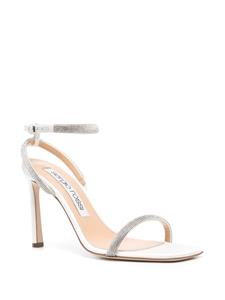 Sergio Rossi 100mm rhinestone-embellished satin sandals - Zilver