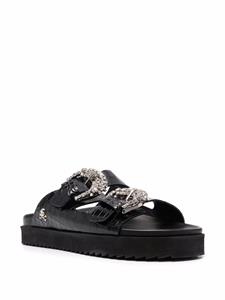 Philipp Plein Cocco leren sandalen - Zwart