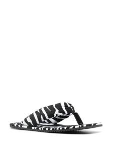 The Attico Slippers met zebraprint - Wit