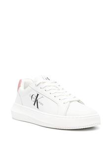 Calvin Klein Jeans logo-print leather sneakers - Wit